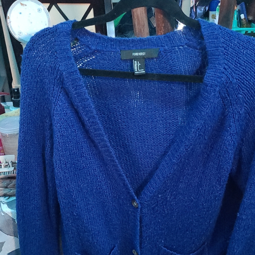 Last Call Free With Sale Forever 21 Deep Blue Cardigan